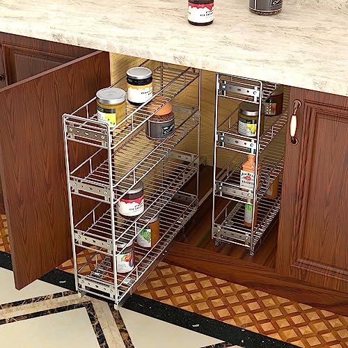 OCG 4-Tier Pull Out Kitchen Cabinet Spice Rack Holder Shelves (5" - Image 5