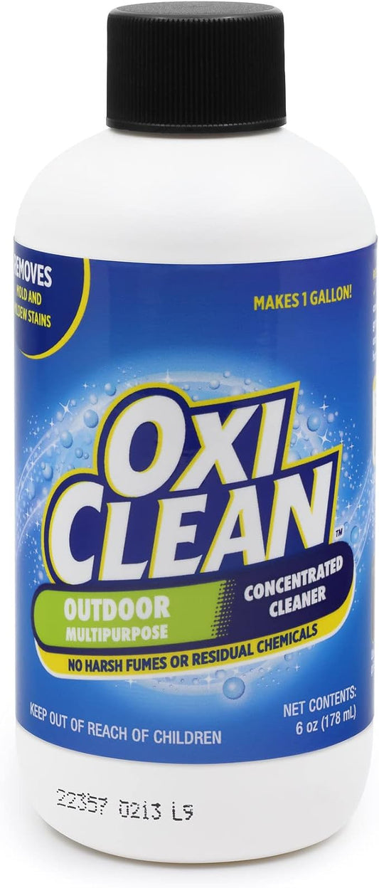 OxiClean - Outdoor Multipurpose Super Concentrated Cleaner - Makes 1 Gallon - Stain Remover - Driveway Cleaner for Concrete - Degreaser for Cement, Brick, Vinyl, and Patio Furniture (6oz = 1 Gallon)