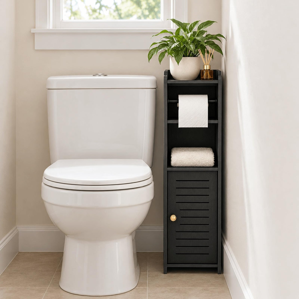Toilet Paper Holder Stand, 30.7 Inch Toilet Paper Storage - Image 1
