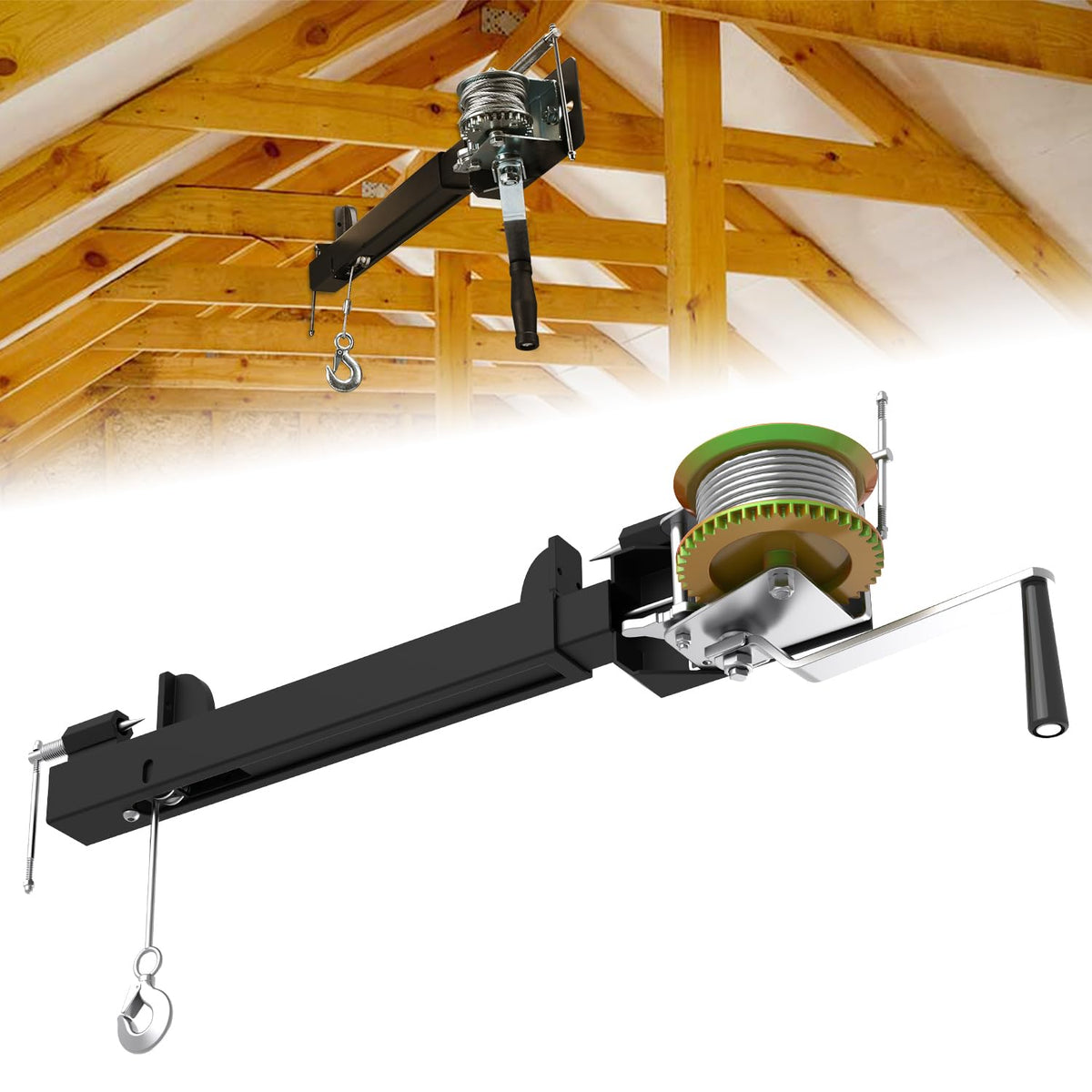 Attic Utility Lift System with 250LBS Manual Winch - Image 1