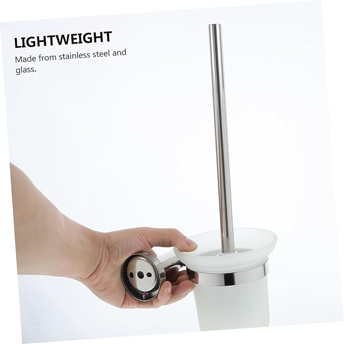 GLEAVI Stainless Steel Toilet Brush Set Wall Mount Brush Long Handle Home Cleaning Essential