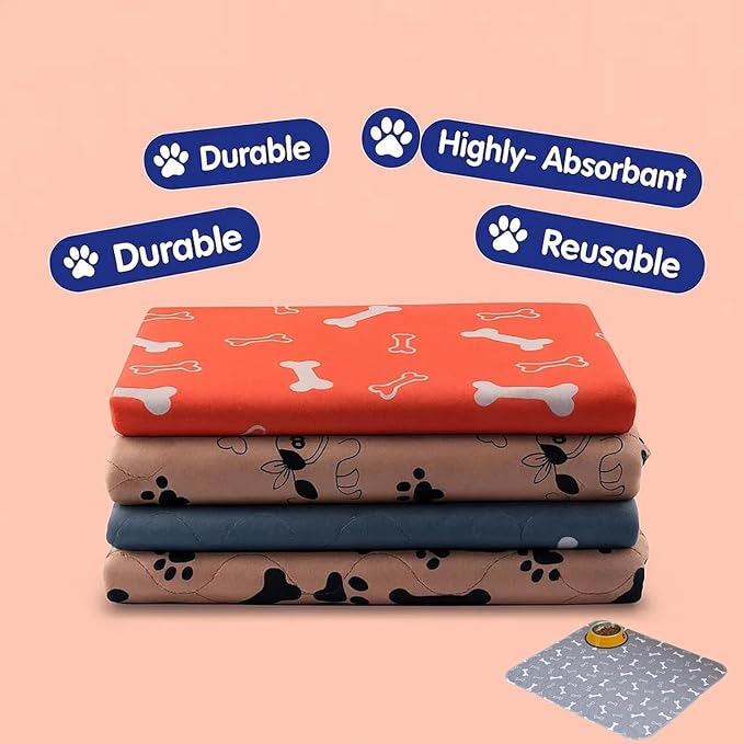 Puppy Pads with pheromones, 2026 Upgraded Washable Puppy Pads for Dogs & Cats, Pee Pad - Leak & Odor Waterproof, Non-Slip Base, Easy to Clean & Reusable (Brown-B, S: 15.7" × 23.6")