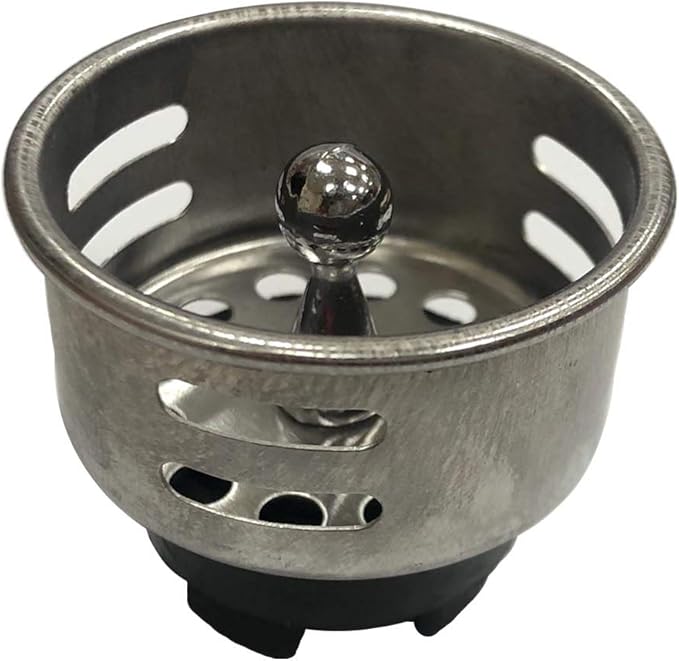 Stainless Steel Junior Duo Strainer Replacement Basket/Stopper for Bar and Prep Sinks Drains 1 Pack