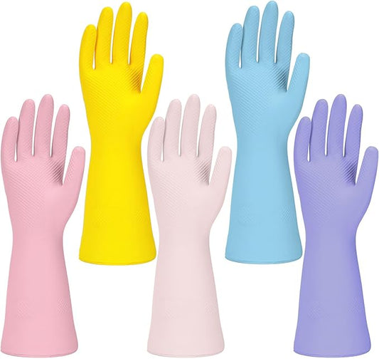 Cleaning Gloves for Dishwashing, 4/5 Pairs Reusable Kitchen Gloves for Wash, Household Cleaning Glove for Dishes Pet