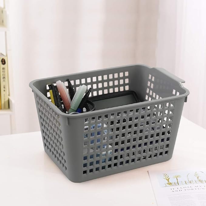 Deep Plastic Storage Basket, 6 Packs