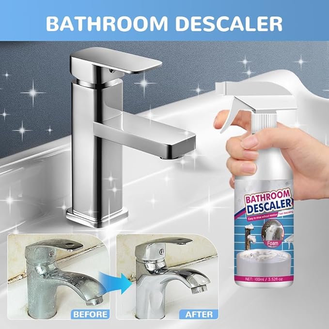 Bathroom Descaler Cleaner, 2025 Upgraded Multipurpose Stubborn Stains Cleaner, Bathroom Descaler Cleaners, Bathrooms Cleaning Foam Spray for Kitchen Bath Sink Glass (1) (3)