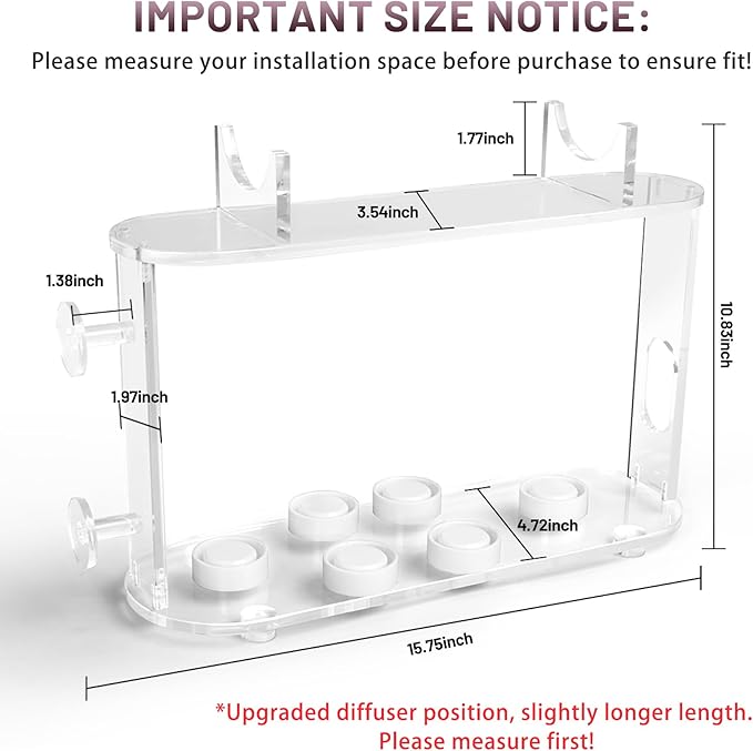 Affogato Storage Holder Compatible with Dyson Airwrap Styler Accessories, Acrylic 6 Holes Countertop Organizer Stand, Desktop Organizer for Storage Long Barrel Attachments for Bathroom