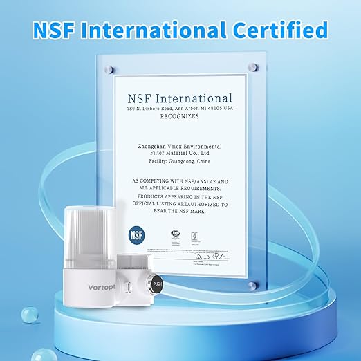 Vortopt 360°Rotating Water Filter for Sink Faucet,Ultra Filtration NSF/ANSI 42 Certified,Reduces 99% Chlorine,Odor,400 Gallons,Fits Most Standard Bathroom Sink Filter,White.