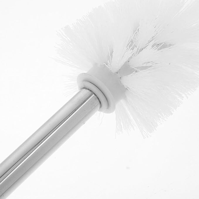 Stainless Steel Wall Mounted Toilet Brush and Holder Set with Long Handle Soft Gentle Brush Head for Toilet Bowl Cleaning Bathroom Accessory for Residential and Commercial Use