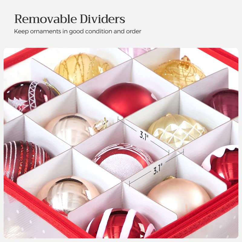 SONGMICS Large Christmas Ornament Storage Box, with 128 Slots - Image 5