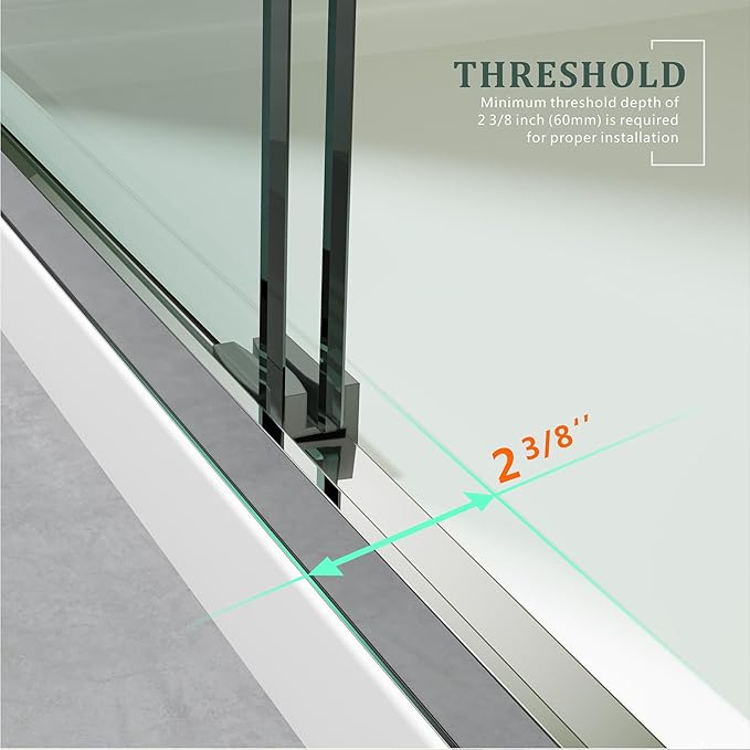 Chrome Glass Shower Door,50"-54" W x 72" H with 1/4" Tempered Glass Shower Door,Waterproof Design Double Sliding Stainless Steel Handles Hardware Bypass Shower Enclosure