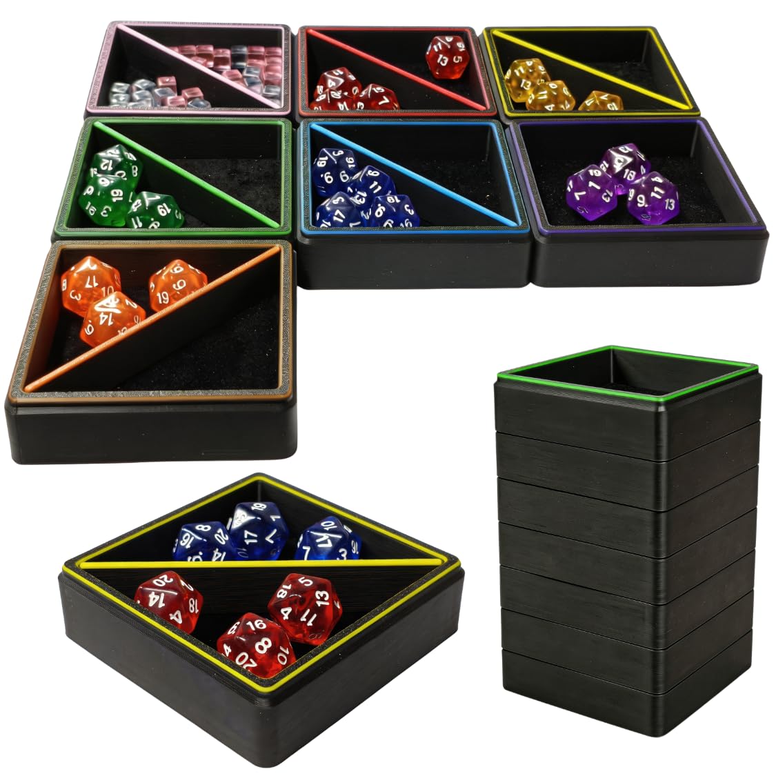 Sq. Modular Magnetic Dice Trays, Board Game Token Tray - Image 1
