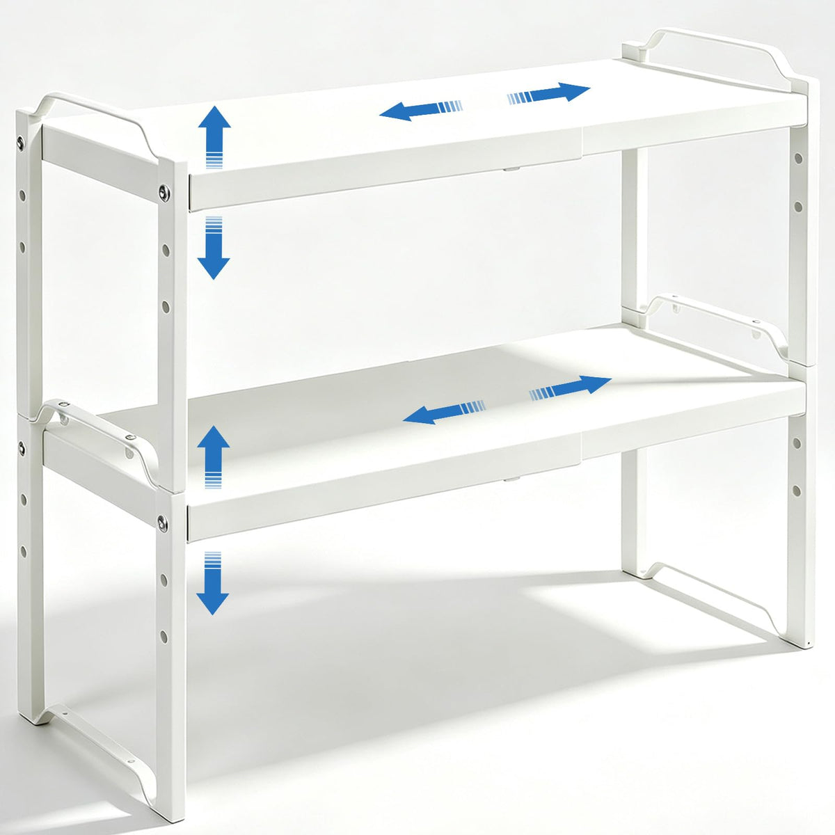 Set of 2 Expandable Kitchen Cabinet Shelves Organizers, Stackable - Image 1