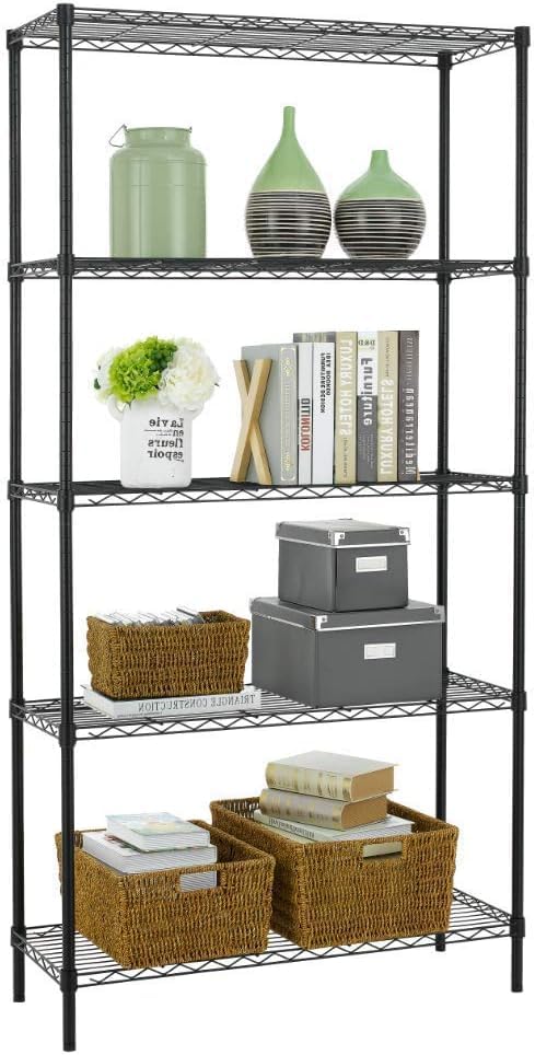 BestOffice | 5-Tier Wire Shelf | 36" x 14" x 72" | Black - Image 6