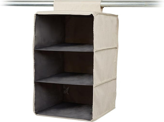 Covermates Keepsakes Hanging Closet Organizer - Heavy Duty Material, Sturdy Interior Shelves - Closet Storage, Beige Heather