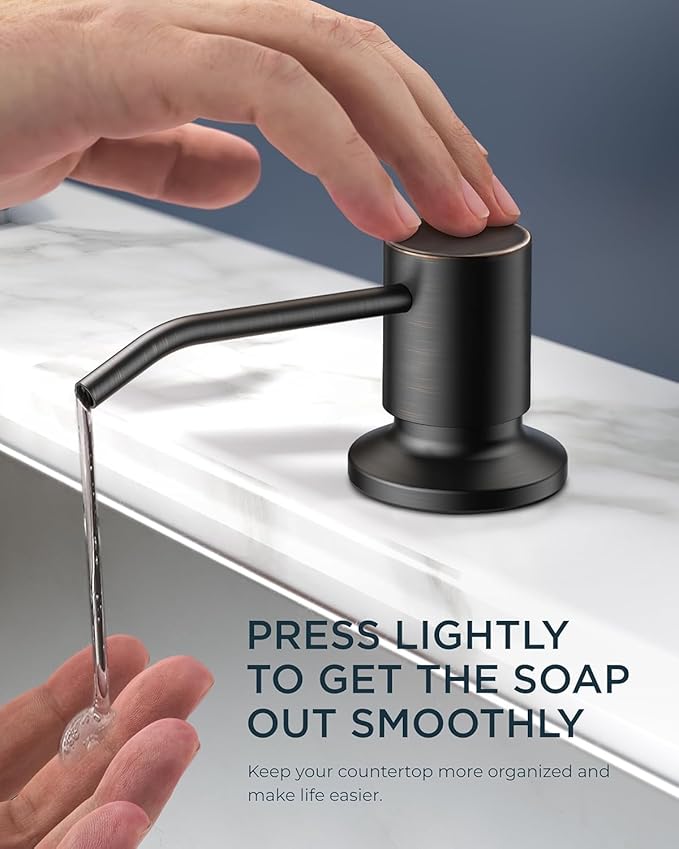 FORIOUS Oil Rubbed Bronze Kitchen Faucet with Soap Dispenser, High Arc Modern Sink Faucet with Pull Down Sprayer and Deck Plate Fit for 1 or 3 Hole for Pot Filler Bar Farmhouse Laundry Rv, ORB