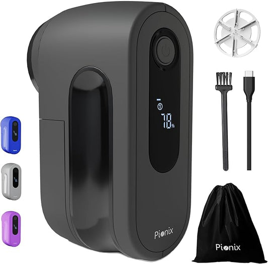 Pionix Fabric Shaver, Sweater Shavers to Remove Pilling, High-Perf Defuzzer, Rechargeable Electric Lint Shaver for Fuzz and Lint Balls from Clothing, Upholstery 2000mah Battery (Charcoal Black)