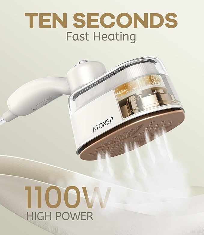 Portable Travel Steamer for Clothes, 2-in-1 Steamer & Iron for Clothes, Handheld Rotatable Garment Steam Iron, 1100W 10S Fast Heat Up for Wrinkle Remover for Dress Shirts for Home 110-120V
