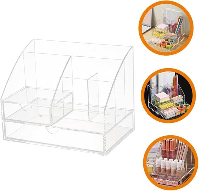 Acrylic Desk Organizer Drawer Multi-layer Storage Box for Makeup Office Supplies and Accessories Acrylic Design for Home and Office Use