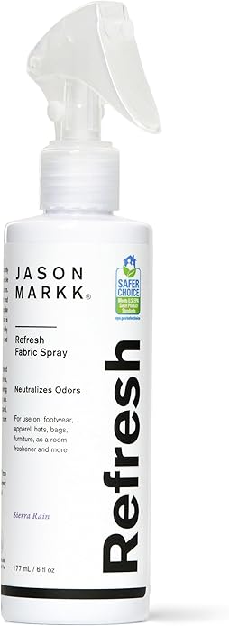 Jason Markk Refresh Spray, Shoe & Sneaker Deodorizer, Odor Eliminator, Ideal for Footwear, Hats, Apparel, Bags, Furniture, Room Freshener, Sierra Rain Scent, 6oz
