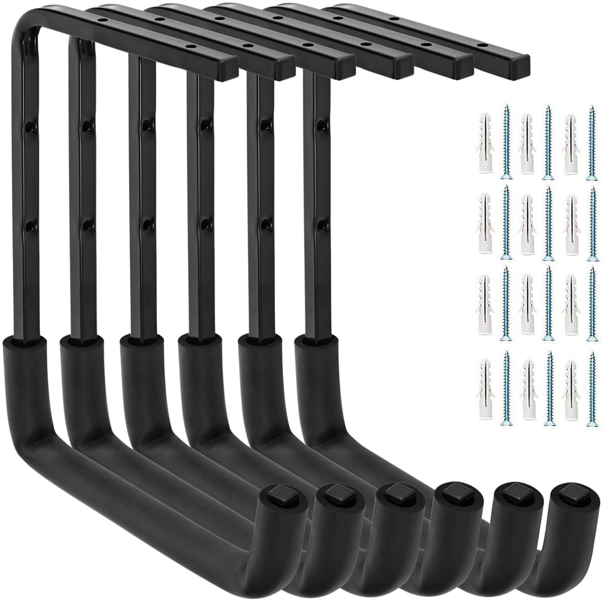 6pcs Overhead Garage Storage Rack, tility Ladder Hangers - Image 1