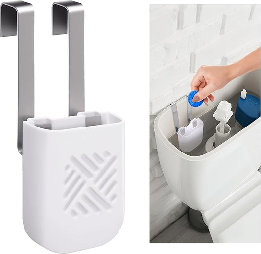 moonoom Toilet Tank Cleaning Tablet Holder, 3.7'' x 2.9'' x 0.7'' Toilet Tank Bleach Tablet Bracket, Hanging Toilets Bowl Cleaner Carrier for Preventing Dissolved Residue From Polluting Water Tanks