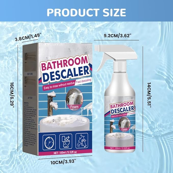 Bathroom Descaler Cleaner, 2025 Upgraded Multipurpose Stubborn Stains Cleaner, Bathroom Descaler Cleaners, Bathrooms Cleaning Foam Spray for Kitchen Bath Sink Glass (1) (2)