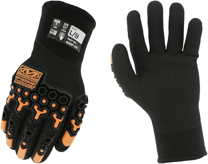 Mechanix Wear SpeedKnit M-Pact Thermal S5DP05 Gloves - Cold Weather Gloves for Protecting Hands - Insulated - Snug Fit - Touchscreen Capable - Machine Washable - Black - X-Large