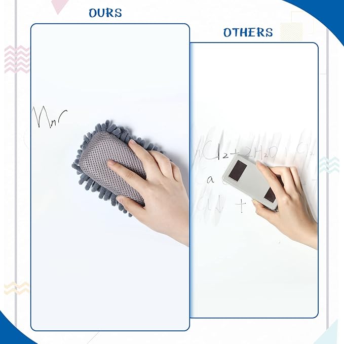 Sherr 18 Pcs Microfiber Shag Magnetic Dry Erase Erasers Washable Whiteboard Eraser Bulk Colorful White Board Eraser for Chalk Markers Home Office(Gray)