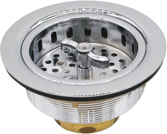 Westbrass R213-26 Wing Nut Style Large Kitchen Basket Strainer, Polished Chrome