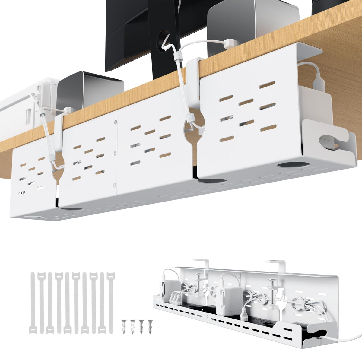 Univivi Under Desk Cable Management Tray, Cable Mana | Cable Managemen - Image 1