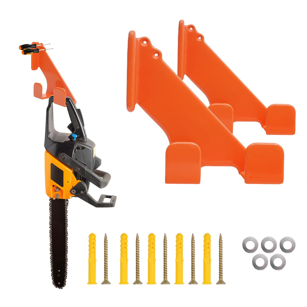 Chainsaw Holder Wall Mount, 2 Pack Heavy Duty Chainsaw - Image 1