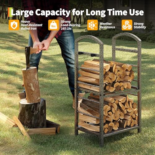 Takywep 30 Inch Indoor & Outdoor Firewood Rack, Heavy Duty - Image 6