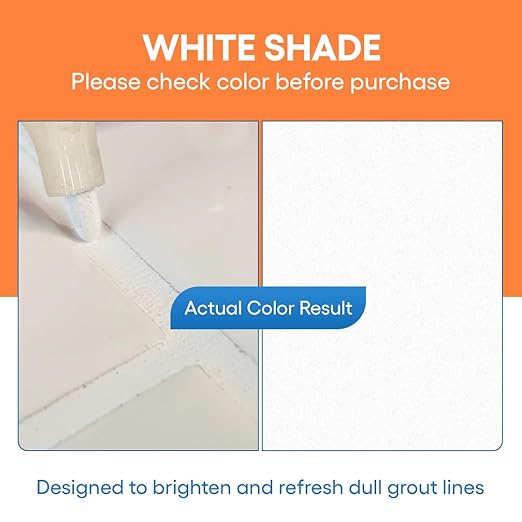White Grout Paint Pen Tile Grout Colorant & Sealer Marker, Quick-Dry, 3 Adjustable Tips (2-3 mm), Ideal for Bathroom, Shower, Kitchen Tiles Restores Grout Lines