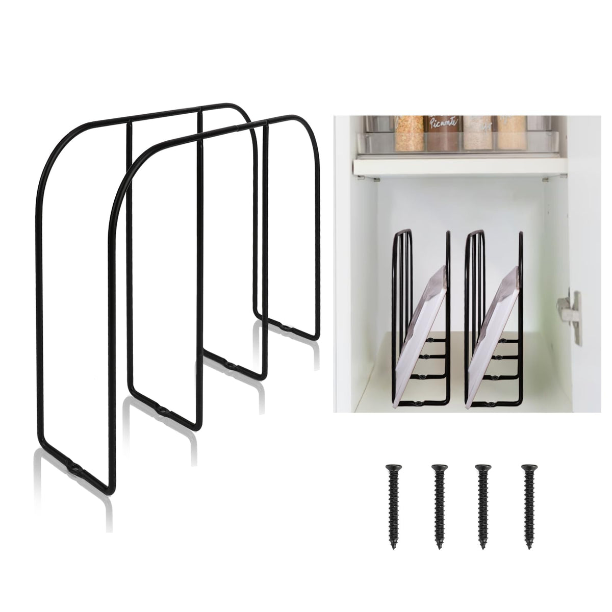 WANGDEFA 2 Pack Base Cabinet Tray Dividers 11.8 * 9 * 3inch - Image 1