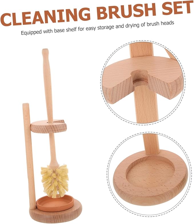 1Set Multifunctional Bathroom Toilet Brush with Storage Holder Long Handle Scrubber for Efficient Heavy Duty Design for Home Use and Deep Removal