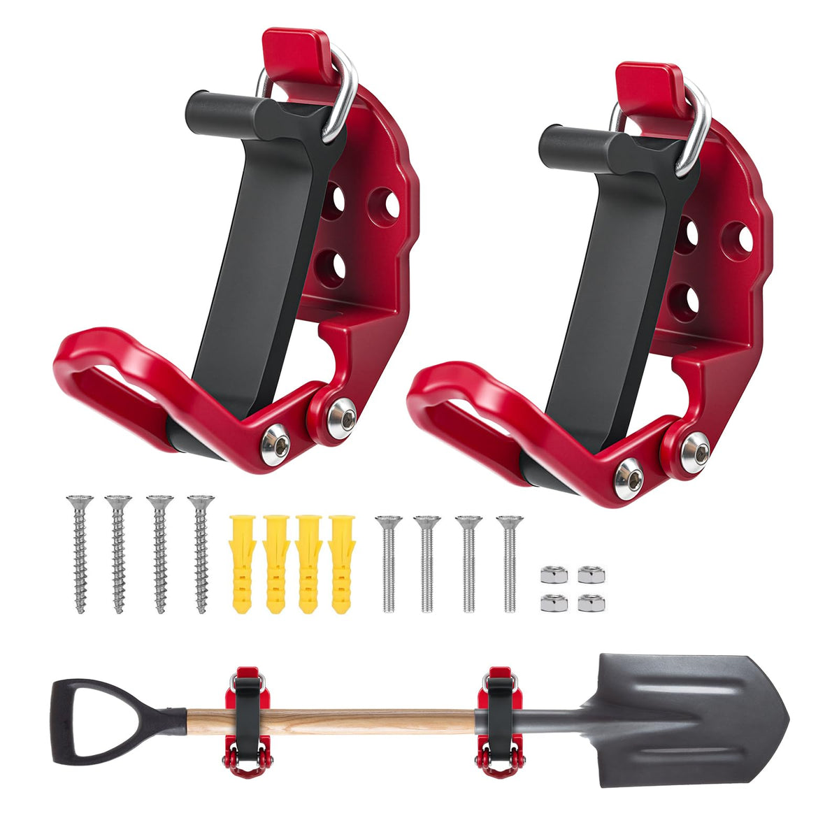 2 Pack Shovel Holder Wall Mount for Truck & Trailer | Garage Storage - Image 1