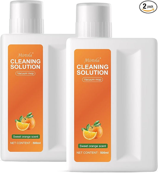 Sweet Orange Scent Floor Cleaning Solution Compatible with Dreame Cleaning Solution, Floor Cleaner for Hardwood Tile Hardfloor, Compatible Robot Vacuums with Mopping and Wet Dry Vacuum (2 bottles)