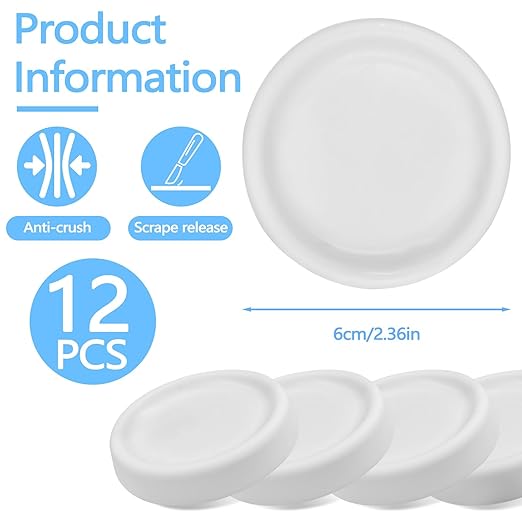 12 Pieces Anti Vibration Pads for Washing Machine, Silent Washer Dryer Feet Anti Vibration Mat, Universal Rubber Washing Machine Stabilizer Support, Stop Moving Waling, Reduce Noise (White)