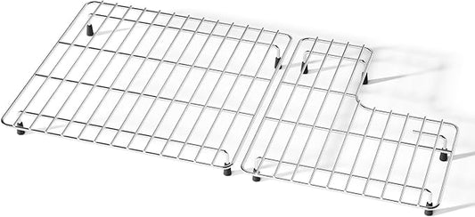 26.18'' x 14.76'' K-6449-ST Sink Protector Grid, Stainless Steel Sink Racks for Kohler Sink Rack Whitehaven 5827 and K-5826, Includes Left and Right Racks, Farmhouse Sink Protector