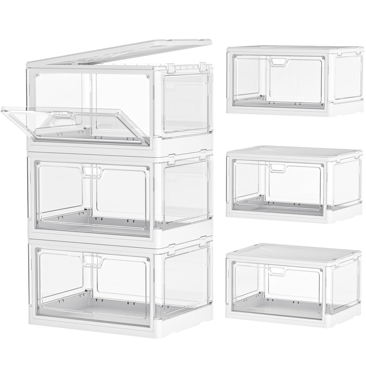 Kmiectse Clear Storage Bins with Lids 3 Pack 【Stackable & Sturdy】 - Image 1