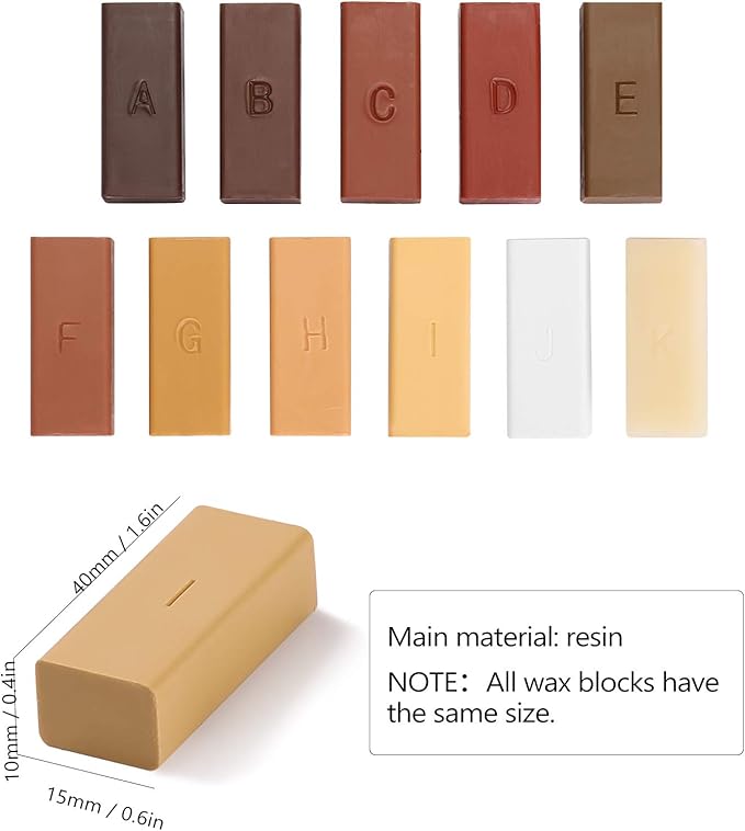 Floor Repair Kit, 11 Colors Wax Sticks and Heat Pen Floor Worktop Floor Furniture Repair Kit for Wooden Door, Floor, Table (Only Consumable)