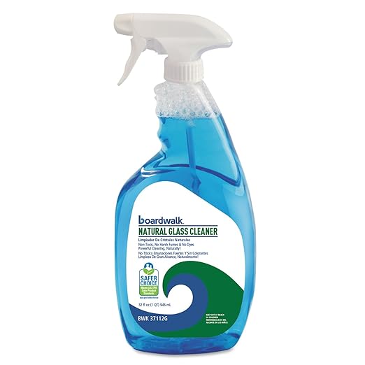 Boardwalk BWK37112G Natural Glass Cleaner, 32 oz Trigger Bottle (Case of 12)