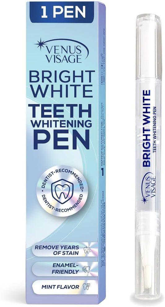 Venus Visage Award Winning Teeth Whitening Pen, 10+ Uses - Teeth whitening Gel Professionally formulated - Best Teeth whitening kit Teeth Whitener - Low Sensitivity - Mint - 0.07 Fl Oz (Pack of 1)