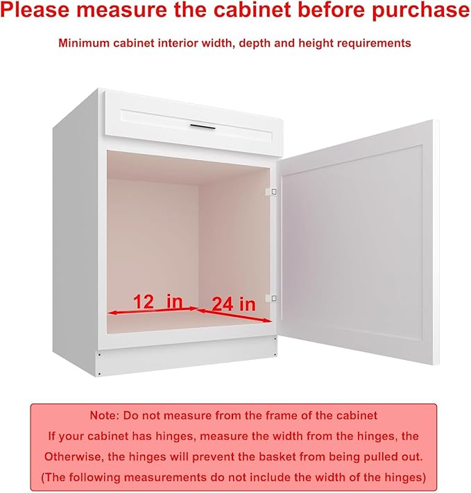 Wooden Pull out Cabinet Organizer 12" W x 21" D x 4.3" H, Heavy Duty Slide Out Drawers Pull-Out Home Organizers for Kitchen Cabinets