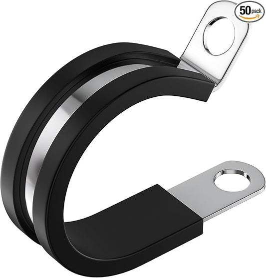 50 PCS 1-1/4 Inch Cable Clamps, 304 Stainless Steel Cable Clamps, Insulated Clamp, Hose Clamp, Pipe Clamp, Sturdy Clamp, and Wire Clamp by RTHIEAI