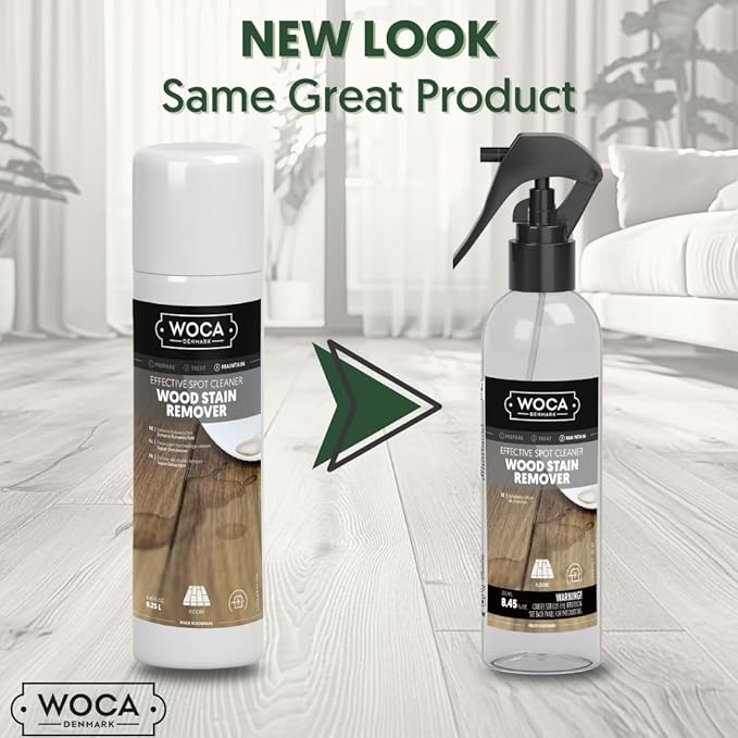 WOCA Denmark Wood Stain Remover – Water-Based Cleaner for Indoor Wood Furniture, Cabinets, Floors & Butcher Block, 250ml
