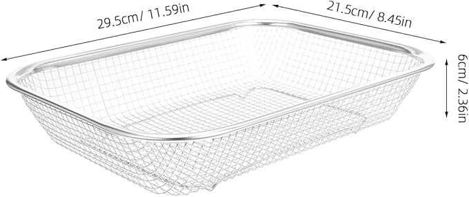 Stainless Steel Drain Basket 11.61X8.46X2.36In Multi-Purpose Kitchen Colander for Washing Draining Fruits Vegetables and Food Storage