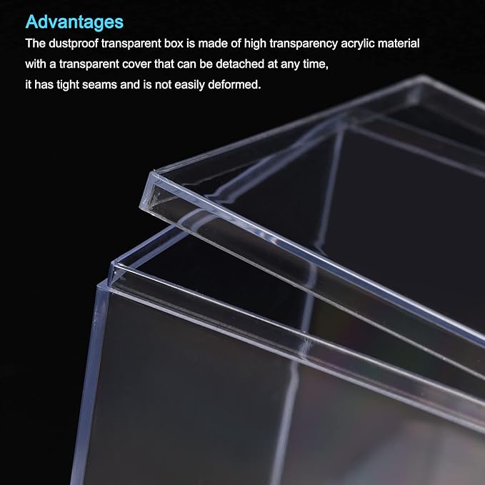 MECCANIXITY Clear Acrylic Plastic Storage Box Square Cube Display Case with Lid, 8.1x8.1x8.1cm Container Box for Small Item, Pack of 4