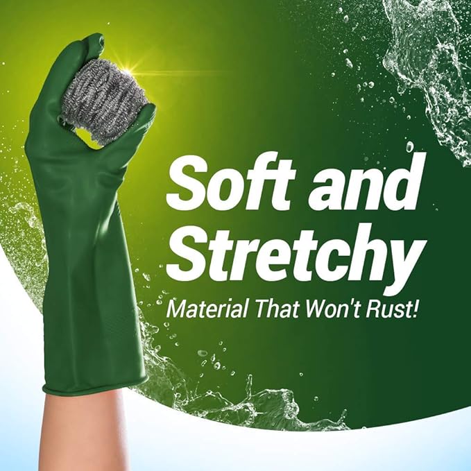 Fuller Brush Stainless Steel Scrubbing Sponges – 2-Pack (2 Sets of 3 = 6 Pieces) – Heavy Duty Kitchen Scour Sponges for Dishes, Pots & Pans